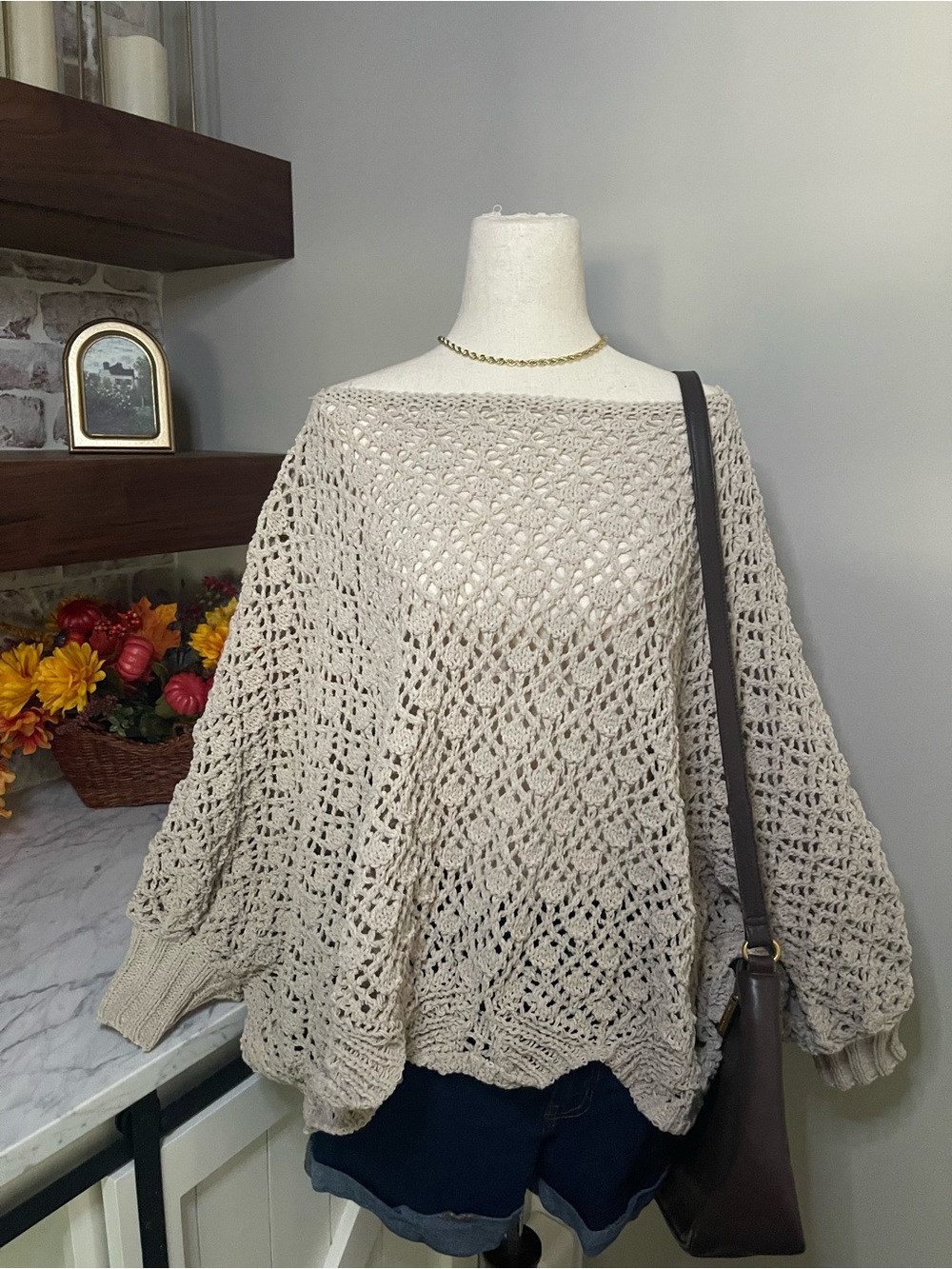 Jessica Simpson Open KnitSweater in Cream Size Large